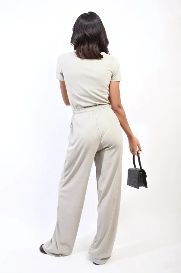 Short Sleeve BodySuit and High Waist Drawstring Trouser Co-ord Set - Image 4