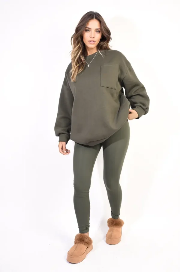 Oversized Pocket Sweatshirt and Leggings Co-ord Set - Image 6