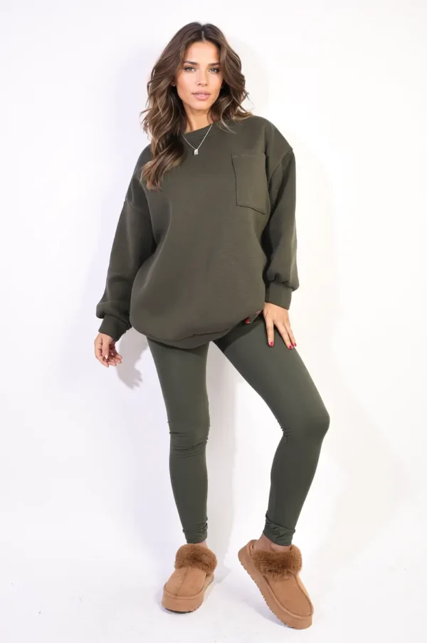 Oversized Pocket Sweatshirt and Leggings Co-ord Set - Image 4