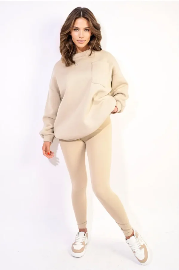 Oversized Pocket Sweatshirt and Leggings Co-ord Set - Image 7