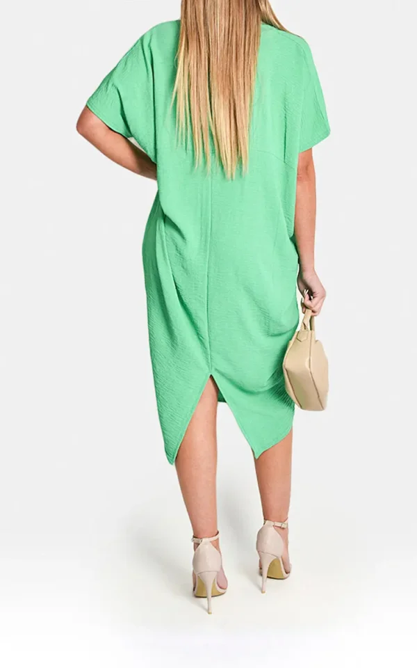 V-Neck Half-Sleeve Midi Dress - Image 20