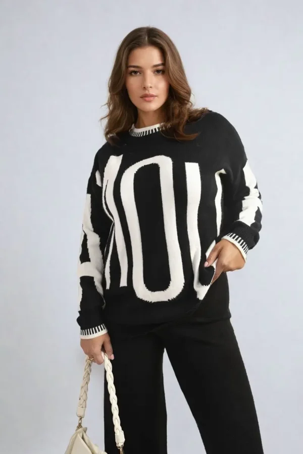 Amour Graphic Long Sleeve Knitted Jumper - Image 5