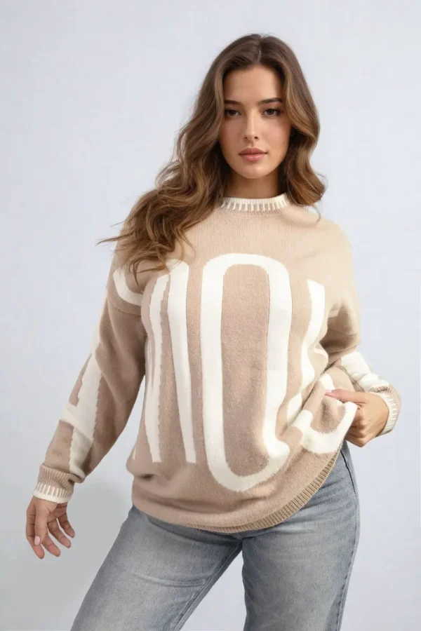 Amour Graphic Long Sleeve Knitted Jumper - Image 4