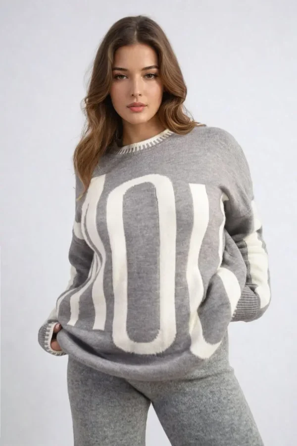 Amour Graphic Long Sleeve Knitted Jumper - Image 9