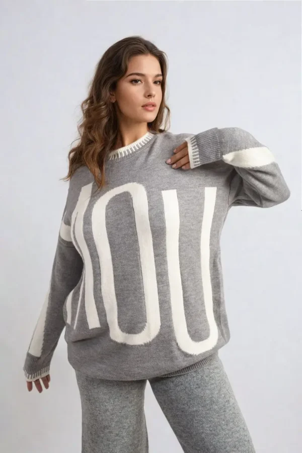 Amour Graphic Long Sleeve Knitted Jumper - Image 11