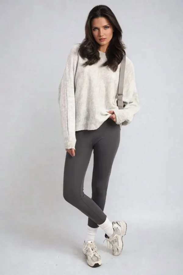 Crew Neck Back Patterned Knitted Jumper - Image 9