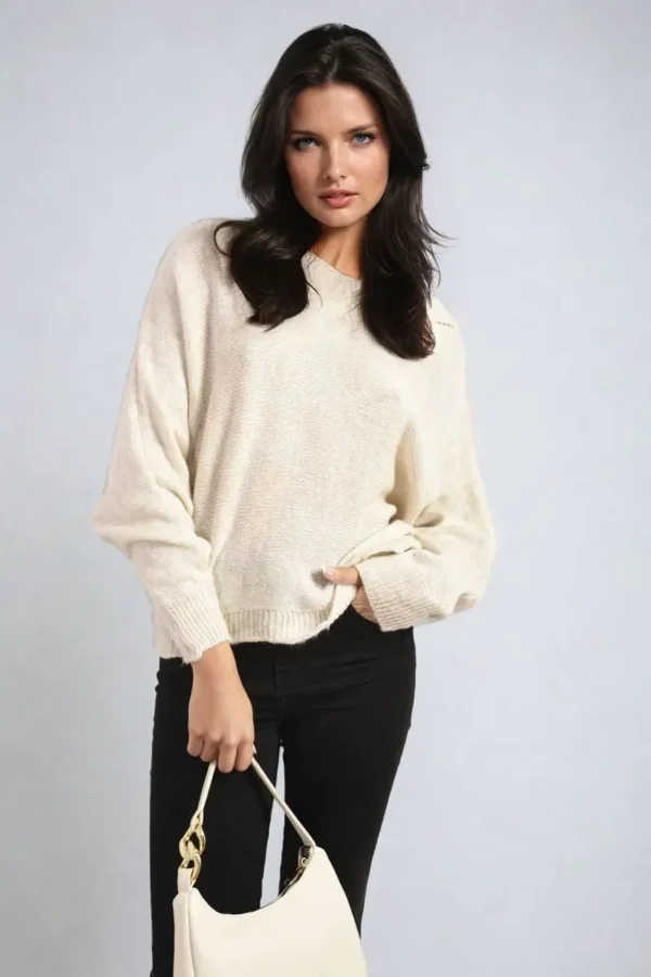 Crew Neck Back Patterned Knitted Jumper - Image 11