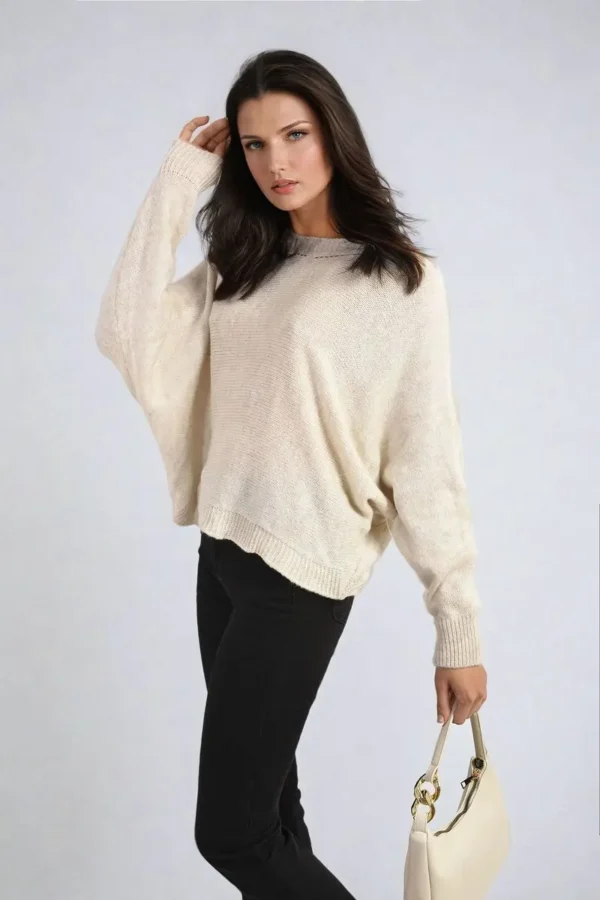 Crew Neck Back Patterned Knitted Jumper - Image 14