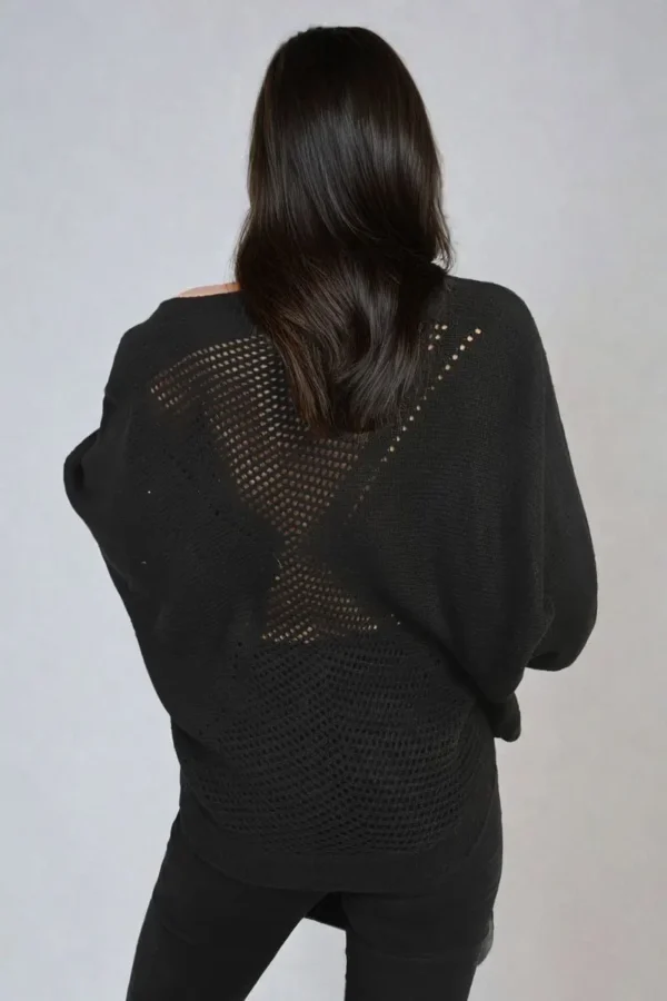 Crew Neck Back Patterned Knitted Jumper - Image 16