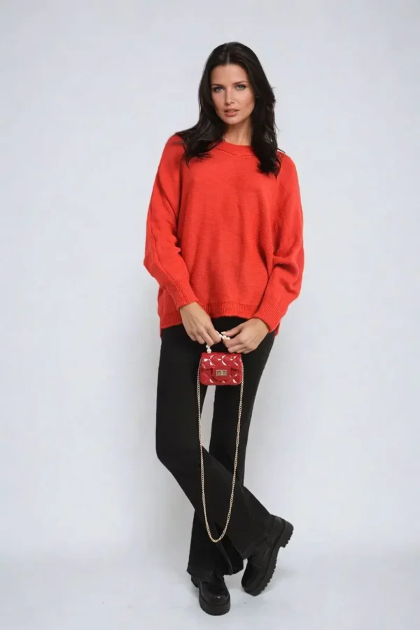 Crew Neck Back Patterned Knitted Jumper - Image 21