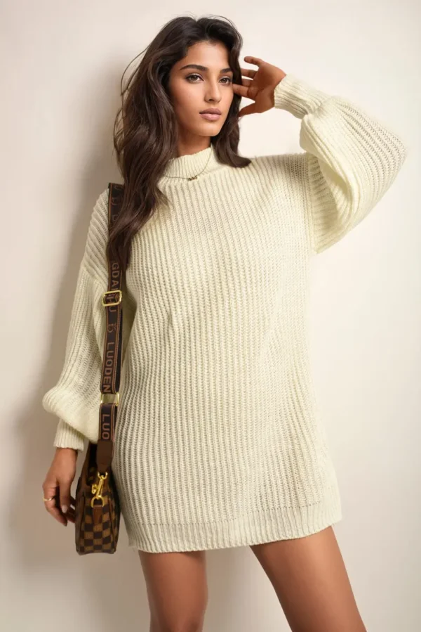 Chunky High Neck Knitted Jumper - Image 28