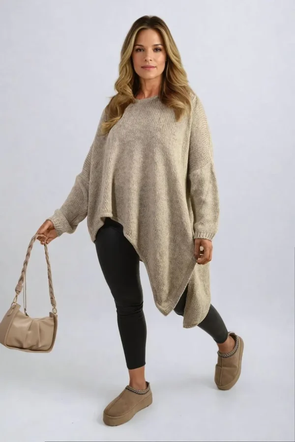 Asymmetric Oversized Knitted Jumper - Image 2