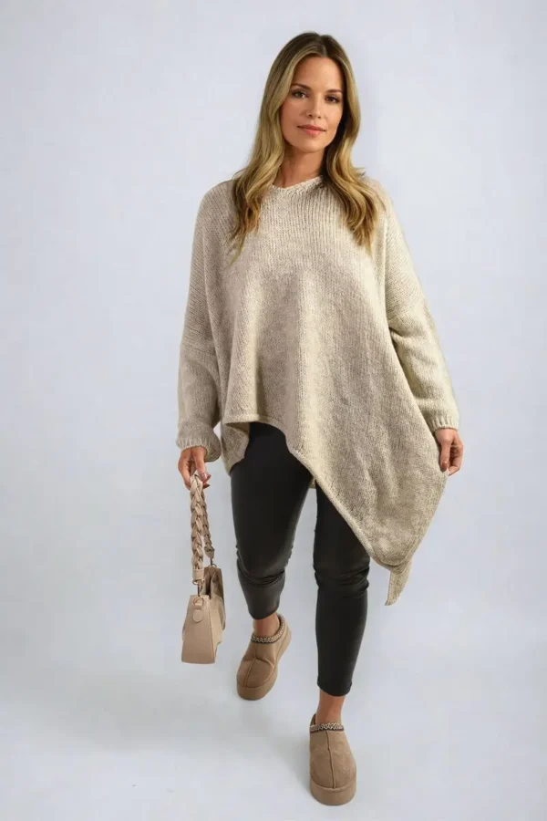 Asymmetric Oversized Knitted Jumper - Image 3