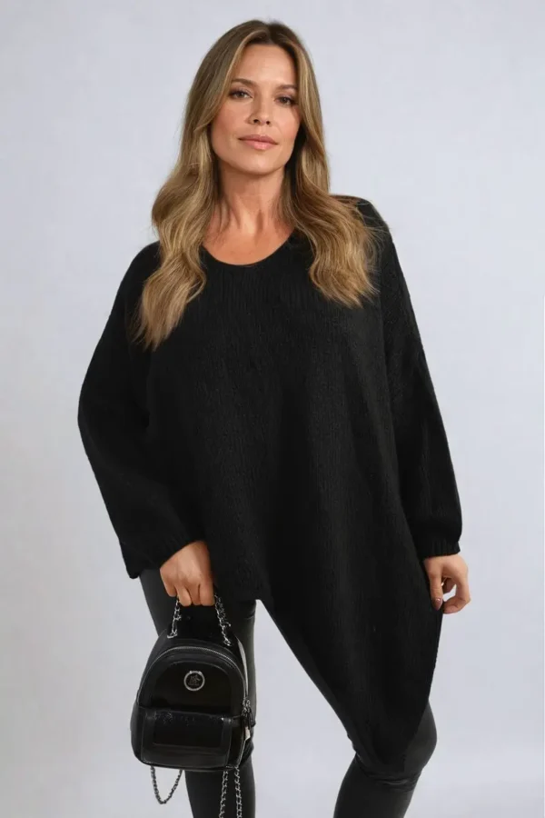 Asymmetric Oversized Knitted Jumper - Image 5