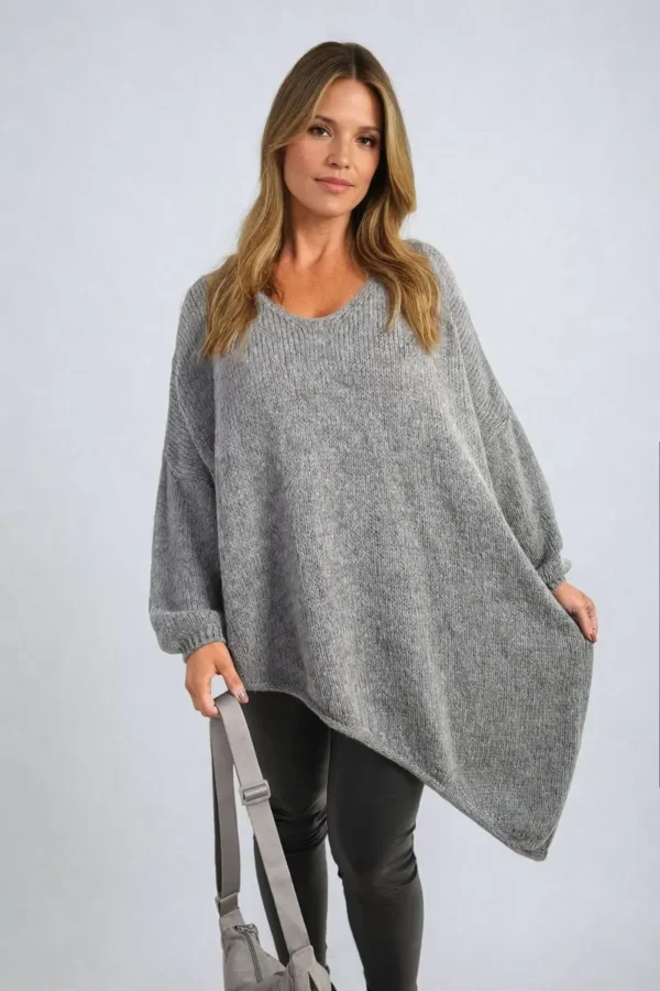 Asymmetric Oversized Knitted Jumper - Image 9