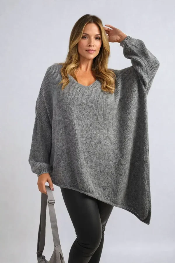 Asymmetric Oversized Knitted Jumper - Image 12