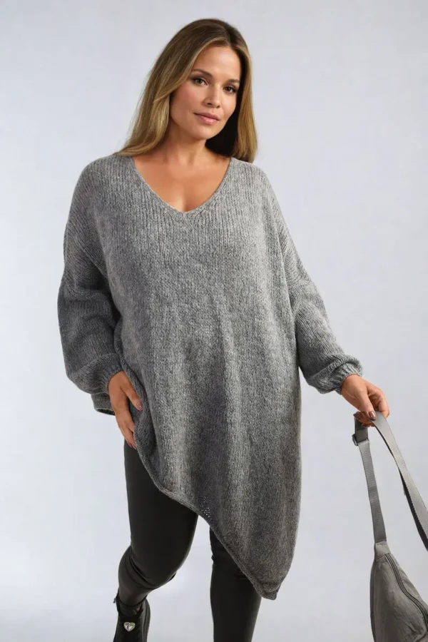 Asymmetric Oversized Knitted Jumper - Image 14