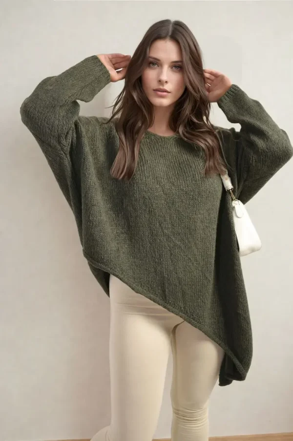 Asymmetric Oversized Knitted Jumper - Image 13