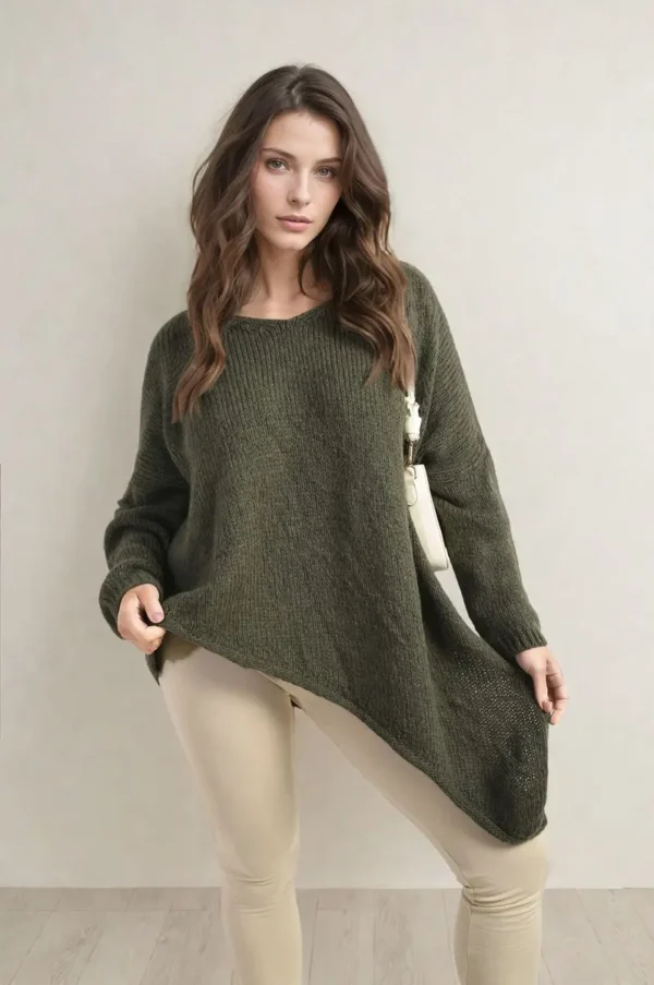 Asymmetric Oversized Knitted Jumper - Image 16