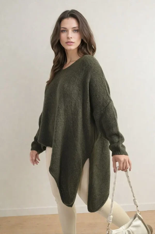 Asymmetric Oversized Knitted Jumper - Image 17