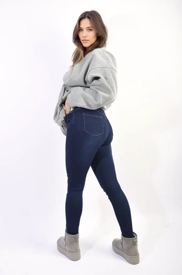 High Waisted Ripped Skinny Jeggings - Image 2