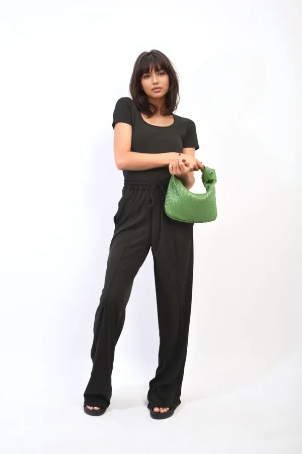 Short Sleeve BodySuit and High Waist Drawstring Trouser Co-ord Set - Image 11