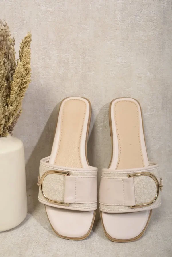 Slip On Buckle Strap Flat Sandals - Image 4