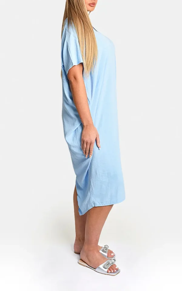 V-Neck Half-Sleeve Midi Dress - Image 6