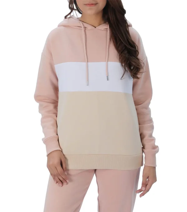 LADIES BLOCK HOODIE BLUSH S