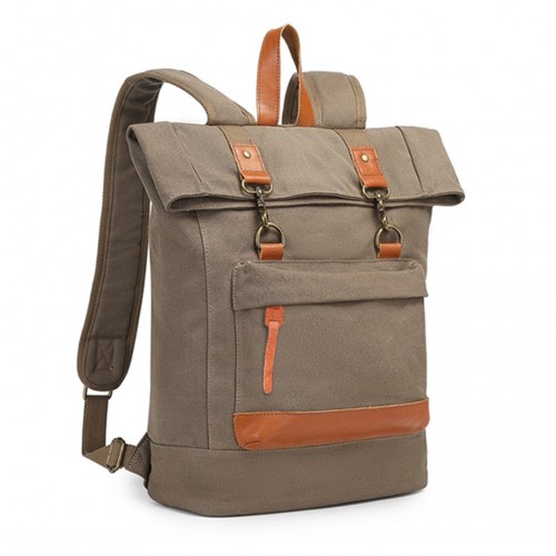 EB2303 - Kono Large Capacity Canvas Casual Travel Backpack - Khaki