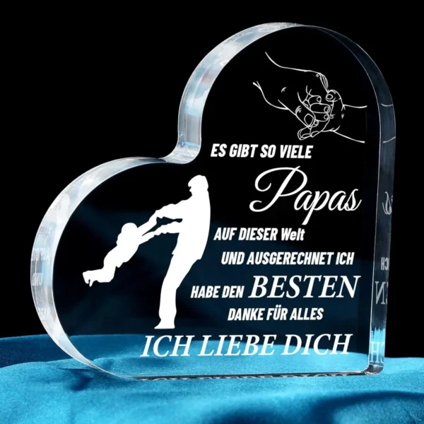 Gifts for Dad, Heart Shaped Acrylic Sign Gift for Best Dad Christmas Birthday, Father's Day Gifts for Dad Father of Children
