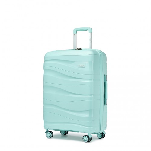K2094L - Kono 28 Inch Lightweight Polypropylene Hard Shell Suitcase With TSA Lock - Mint Green