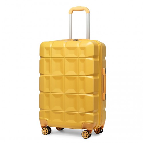 K2292L - Kono 28 Inch Lightweight Hard Shell ABS Suitcase With TSA Lock - Yellow