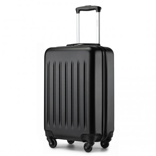 KSK2477 - Kono Durable 20 Inch Lightweight ABS Vertical Textured Carry-On Suitcase with Secure 3-Digit Lock - Black