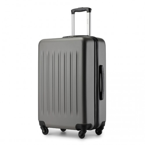 KSK2477 - Kono Durable 24 Inch Lightweight ABS Vertical Textured Check-in Suitcase with Secure 3-Digit Lock - Grey