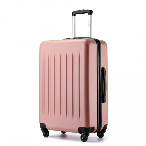 KSK2477 - Kono Durable 24 Inch Lightweight ABS Vertical Textured Check-in Suitcase with Secure 3-Digit Lock - Nude