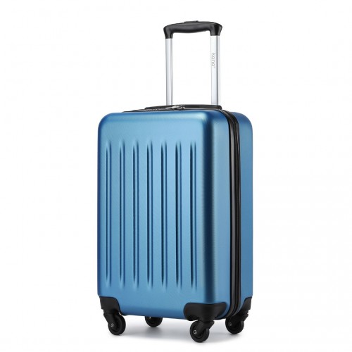 KSK2477 - Kono Durable 20 Inch Lightweight ABS Vertical Textured Carry-On Suitcase with Secure 3-Digit Lock - Navy