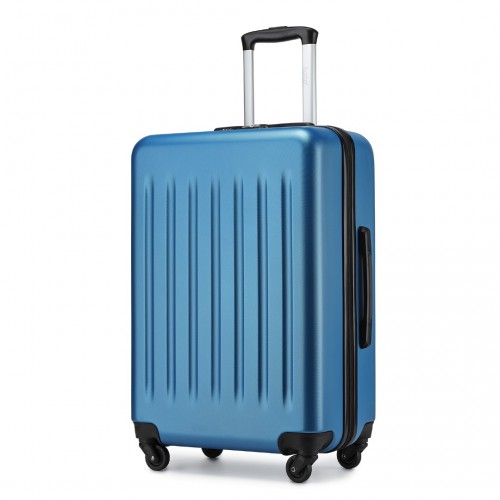 KSK2477 - Kono Durable 24 Inch Lightweight ABS Vertical Textured Check-in Suitcase with Secure 3-Digit Lock - Navy