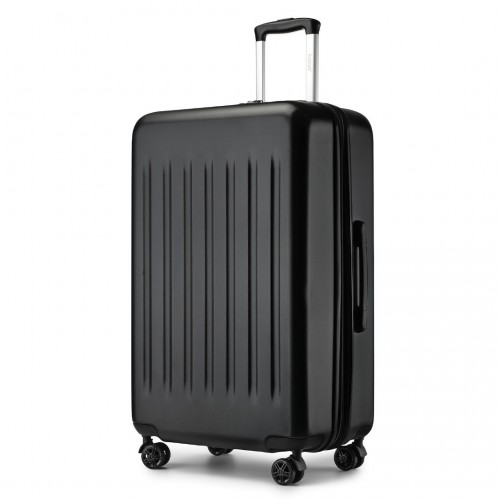 KSK2477 - Kono Durable 28 Inch Expandable ABS Vertical Textured Hard Shell Suitcase with Secure 3-Digit Lock - Black