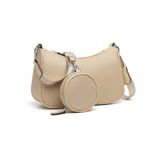 LB2060 -  Cross-Body Handbag with a Detachable Pouch - Khaki