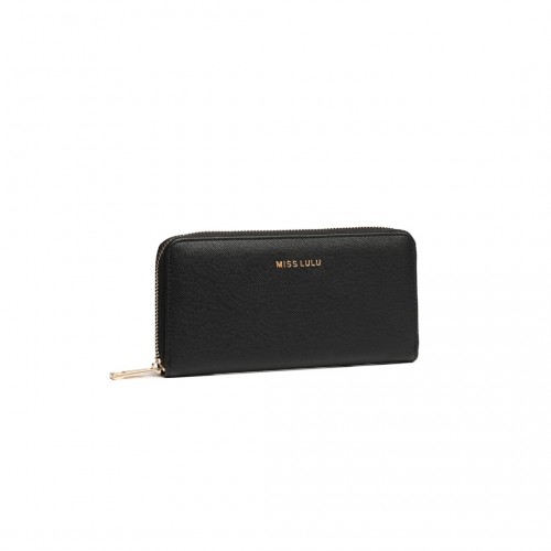 LP2108 -  Zip Closure Ladies Purse Wallet - Black
