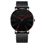Mesh Belt Black Belt Black Case Black Face Red Needle