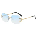 Gold Frame Gradient Blue Lens