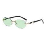 Golden Frame Transparent Green Piece