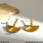 Intercolor Fan-shaped Earrings