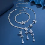 Small Flower Necklace Bracelet Earring Set
