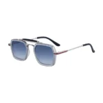 C7 Sand Transparent Bright Black Silver Frame a Blue