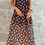 White Dots on Coffee Background
