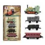 [4-piece Set] + White High-speed Rail Pull-back Car
