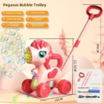 Deer Bubble Trolley [Hand Push Rechargeable-Pink]]